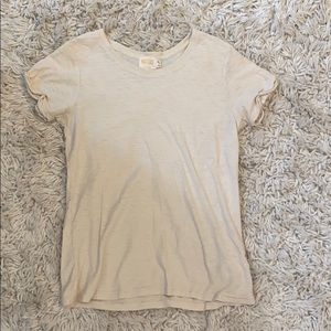 cream colored t-shirt